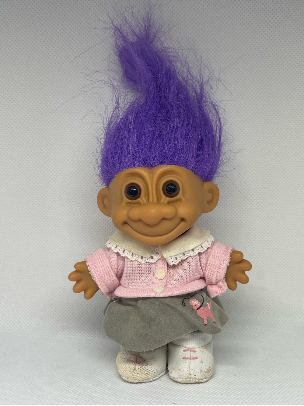Vintage Russ Troll Doll Poodle Skirt 5” Purple Hair Collectible Rare HTF